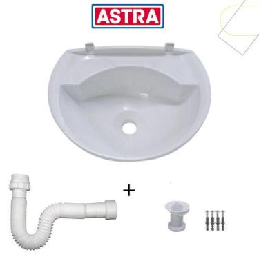 Imagem de Pia Banheiro Lavatório Cuba Preta Lavabo Plástico 4L Com Sifão Sifrão 