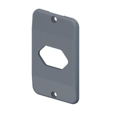 Imagem de Tampa Tomada Hexagonal Horizontal Condulete 1" Cinza - Masster Plástic