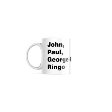 Imagem de Caneca de Cerâmica Beatles - Fab 4 White - Stereophonica