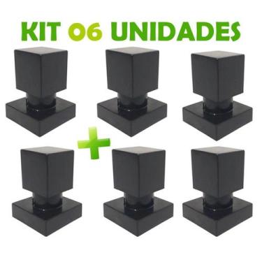 Imagem de Kit 06 Acabamento Quadrado ABS Para Registro 1/2, 3/4 Padrão Deca Pret