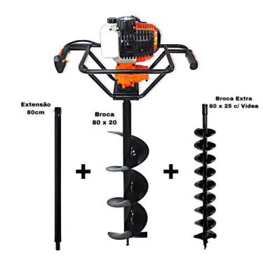 Imagem de KIT Perfurador de Solo Vulcan VPS520 Broca 80x20cm + Kawashima Extra B