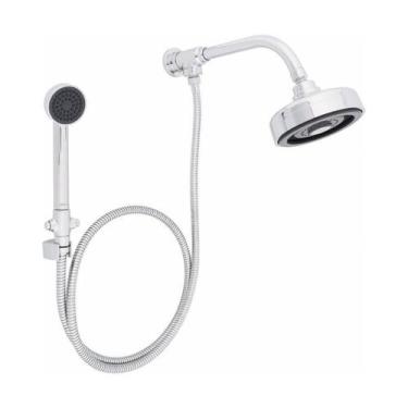 Imagem de Kit de chuveiro com desviador + Ducha manual Acqua Plus Cromado - Deca