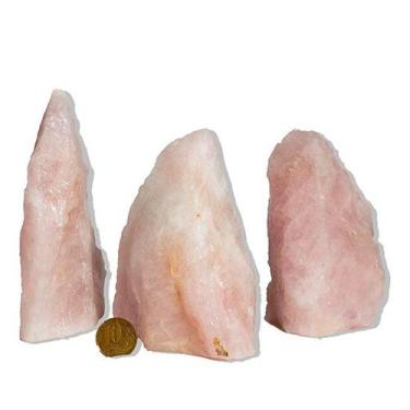 Imagem de 05 Cristal Rosa Pedra Pé Serrado 400 a 500g 10 a 15cm Tipo B - Cristai