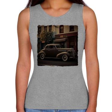 Imagem de Regata Feminina Carro antigo na cidade - Foca na Moda, Cinza, GG
