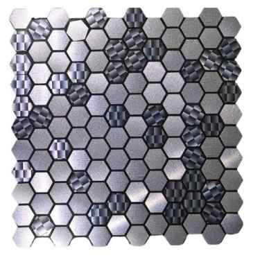 Imagem de Pastilha Aluminio Adesiva Decoração Banheiro Cozinha Colmeia - NeoBlue