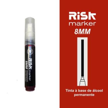 Imagem de Caneta marcador permanente artístico ponta 8MM Risk marker, Vermelho