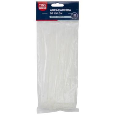 Imagem de Abraçadeira Nylon Presilha Prender Organizar Fios  Preto/Branca - 100u