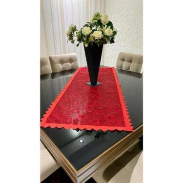 Imagem de Trilho Caminho de Mesa Renda 1,38 x 0,40m JCM, Vermelho