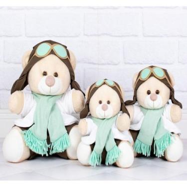 Imagem de Trio de urso aviador clássico para nichos 15/18/22 cm - CKD CONFECÇÕES