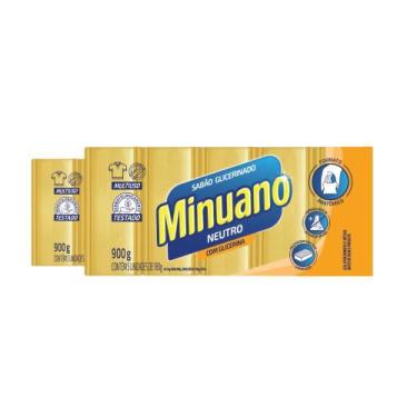 Imagem de Kit 2 PC Sabão em Barra Neutro com Glicerina 900G Multiuso - Minuano