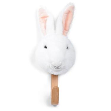 Imagem de Cabide de Madeira com Cabeça de Pelúcia   Coelho  Wild & Soft