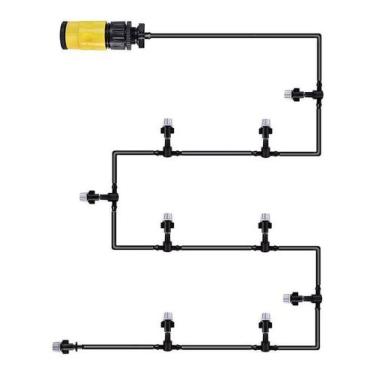 Imagem de Mangueira Climatizadora Nevoa Kit Sistema Irrigacao Jardim Quintal Gra