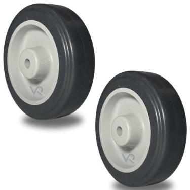 Imagem de Kit 2 Rodas 412 BP SM de 4 Borracha PVC 100mm 65kg Cada Eixo 5/16 Schi