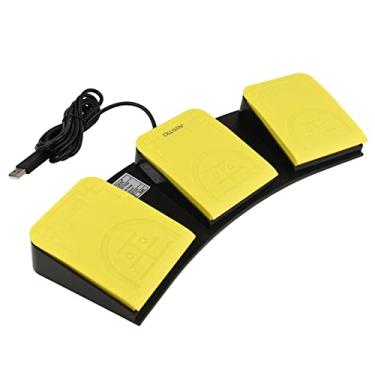 Imagem de OLLGEN Pedal USB para jogos de PC, interruptor de pé de controle óptico, mapa de computador, mouse, teclado, combinação de teclas, simulador, programa, vira-página, transcrição HID (pedal triplo USB)