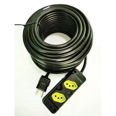 Imagem de Extensão Elétrica 10a/20a Reforçada 40m PP 2x1,5mm 2 tomadas - Margiri