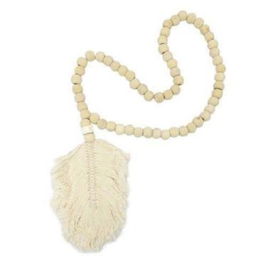 Imagem de Colar de Mesa Decorativo Penas e Esferas Luxo - LUXdécor