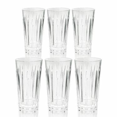 Imagem de Conj Copos pra Agua Cristal Nobre Lapidados Verticais - LUXdécor