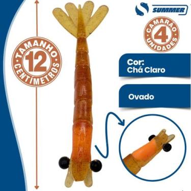 Imagem de Kit Com 4 Camarão Artificial para Pesca Várias Cores 12cm - Summer, Ch