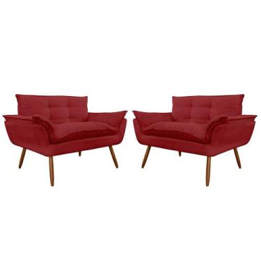 Imagem de Combo 02 Namoradeira Poltrona Sofá decorativa 02 Lugares Opalla Pés Pa