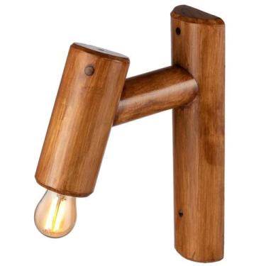 Imagem de Kit 3 Arandela Parede Madeira Quarto Sala Corredor - Jn Artes Rústicas