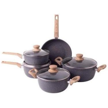 Imagem de Conjunto De Panelas Marble Edition Preta Oster 5 Peças, Preto Granito,