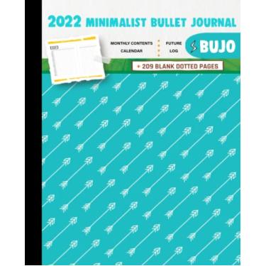 Imagem de 2022 Minimalist Bullet Journal/BUJO with White Arrows with Sky Blue Background Cover: Basic Bujo | Classic Bullet Journal Help You Organize Your ... And Dotted Pages | 240 Pages | 7.5 * 9.25