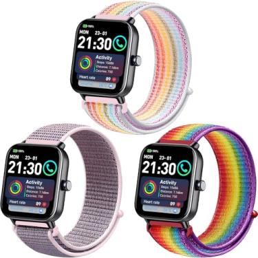 Imagem de Harikiri Pulseiras compatíveis com aeac IDW19, pulseiras de nylon de 22 mm para Togala P99, uaue T60/T50S, Coucur Y66, S5/S3/S6, Fitpolo IDW13, ZOSKVEE P95/P66, AKUMAKA G39, Jugeman, JeeJTek, zakotu