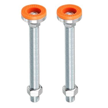 Imagem de DTGN Pés de nivelamento M24 x 200 x 60 mm (DxLxW) - Pacote com 2 - Bom para máquina de bancada de trabalho - Niveladores giratórios ajustáveis antiderrapantes e antichoque de aço carbono - Amarelo