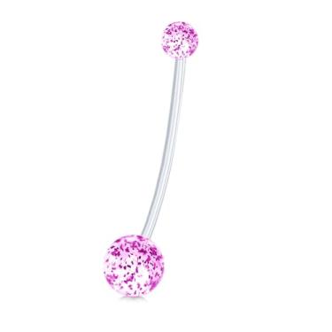 Imagem de Decentraland 1 peça com esfera branca 1,6 mm (14G) piercing de umbigo acrílico piercing corporal halteres piercing joias acrílico plástico transparente 38 mm, 1.6mm(14G),L-38mm, Acrílico, Sem Pedra