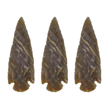 Imagem de Lord of Battles Ponta de flecha de pederneira medieval (2.5 cm-25.4 cm Crystal and Healing Stone Flint Rock Arrow Heads for DIY Project Craft Point Jewelry Making (conjunto de 3, 10 cm)