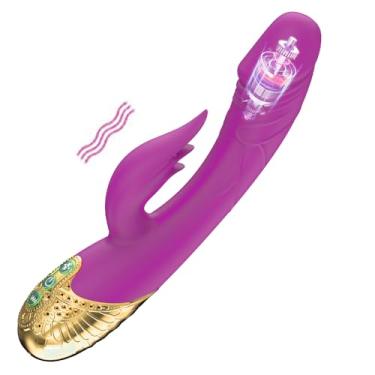 Imagem de Vibrador de ponto G - vibrador bala brinquedos sexuais femininos adultos com 10 vibrações, vibradores de dedo realistas de silicone para estimulação múltipla, estimulador de clitóris para prazer (Roxo)