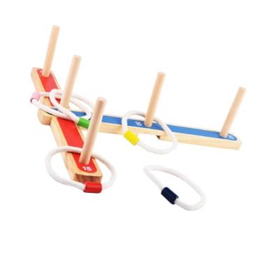 Imagem de rockible Jogo de Arremesso de Argola de Madeira, Conjunto de Brinquedos Esportivos Interativos para Jardim de