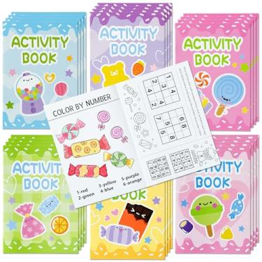 Imagem de X1zuue- Livros de atividades de doces para crianças - Conjunto de livros de colorir de doces de 24 peças, labirintos de busca de doces a granel, jogos de palavras cruzadas, mini livros para festa de a