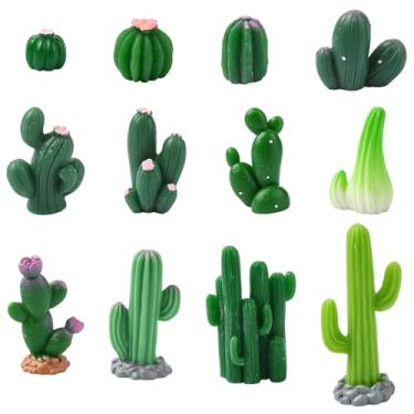 Imagem de Stiesy 60 peças, 12 estilos, miniatura, vasos de plantas, pingentes de geleca de resina, decoração de cacto 3D, contas planas sem orifícios, cabochão de planta verde para fazer joias faça você mesmo,