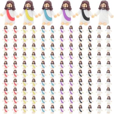 Imagem de HSDJLXZ Pacote com 120 mini estatuetas de Jesus a granel, mini figura de Jesus de bolso, mini figuras de Jesus, pequenos bonecos de Jesus para lembrancinhas de festa de Natal na igreja, presentes de