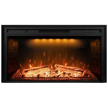 Imagem de Lareira Elétrica de Embutir A69x109L cm com Controle Remoto, Tronco Realista, Som Crepitante, Proteção Contra Superaquecimento e