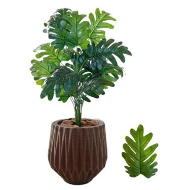 Imagem de Planta Artificial Bananinha Com Vaso Origami Cores Folhas - Flor Imp