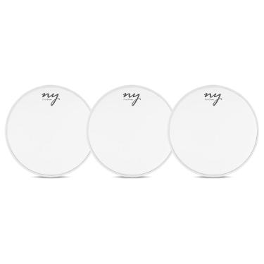 Imagem de Kit 3 Peles Porosas para Bateria 10" Branca New York