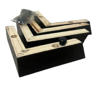 Imagem de kit 4 cantoneira cor tabaco elegante luxo em madeira para sofá moveis 