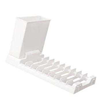 Imagem de DimyFew Escorredor de Pratos, Escorredor de Pratos, Escorredor de Pratos para Cozinha, Suporte para Copos de Grande Capacidade, Ferramenta, Escorredor de Prat, branco, Tamanho real