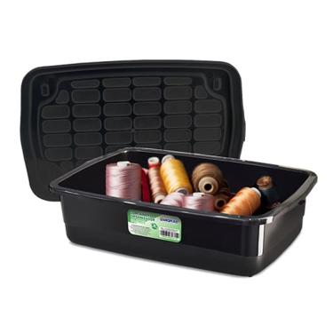 Imagem de Container Organizador com Tampa 5 Litros de Plástico Preto Arqplast