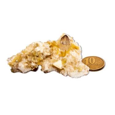 Imagem de 01 Drusa Mica Amarela Pedra Bruto 20 a 50g 3 a 5cm Tipo B - Cristaisde