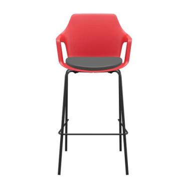 Imagem de Banqueta Vesper Assento Almofadado Alta 4 Pés com Braços Fixos - Plaxm