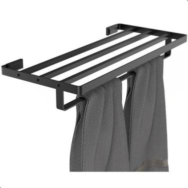 Imagem de Porta Toalhas de Banho Preto Duplo Toalheiro Hotel Empire - STEELDECOR