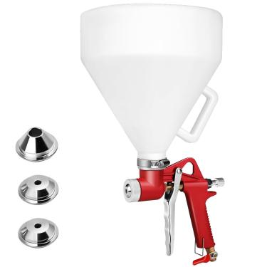 Imagem de WISEgham 4/6/8 Mm Bicos Drywall Textura Pintura Pulverizador, 1,58 Galão (6L) Pistola De Pulverização De Ar Hopper Para Paredes Pipoca Tetos Knockdown Casca De Laranja Textura Spray (Staright)