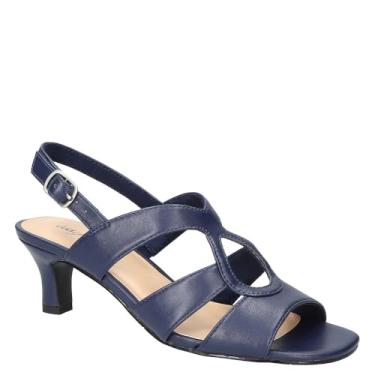 Imagem de Easy Street Sandália feminina de salto Zella, Azul marino, 9 X-Wide