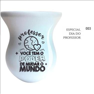 Imagem de Cuia de Madeira Premium Branca Personalizada - Dia dos Professores - M