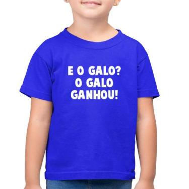 Imagem de Camiseta Algodão Infantil E o galo O galo ganhou! - Foca na Moda, Azul
