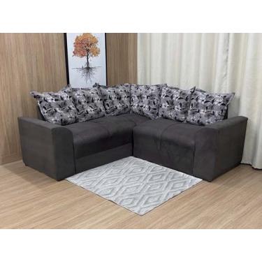 Imagem de Sofá Canto Marrom Escuro com Floral 503/33 Belo - Alpoim