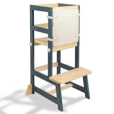 Imagem de Torre de Apoio Infantil WOOD CITY - Espeguiçadeira para Cozinha (Azul)